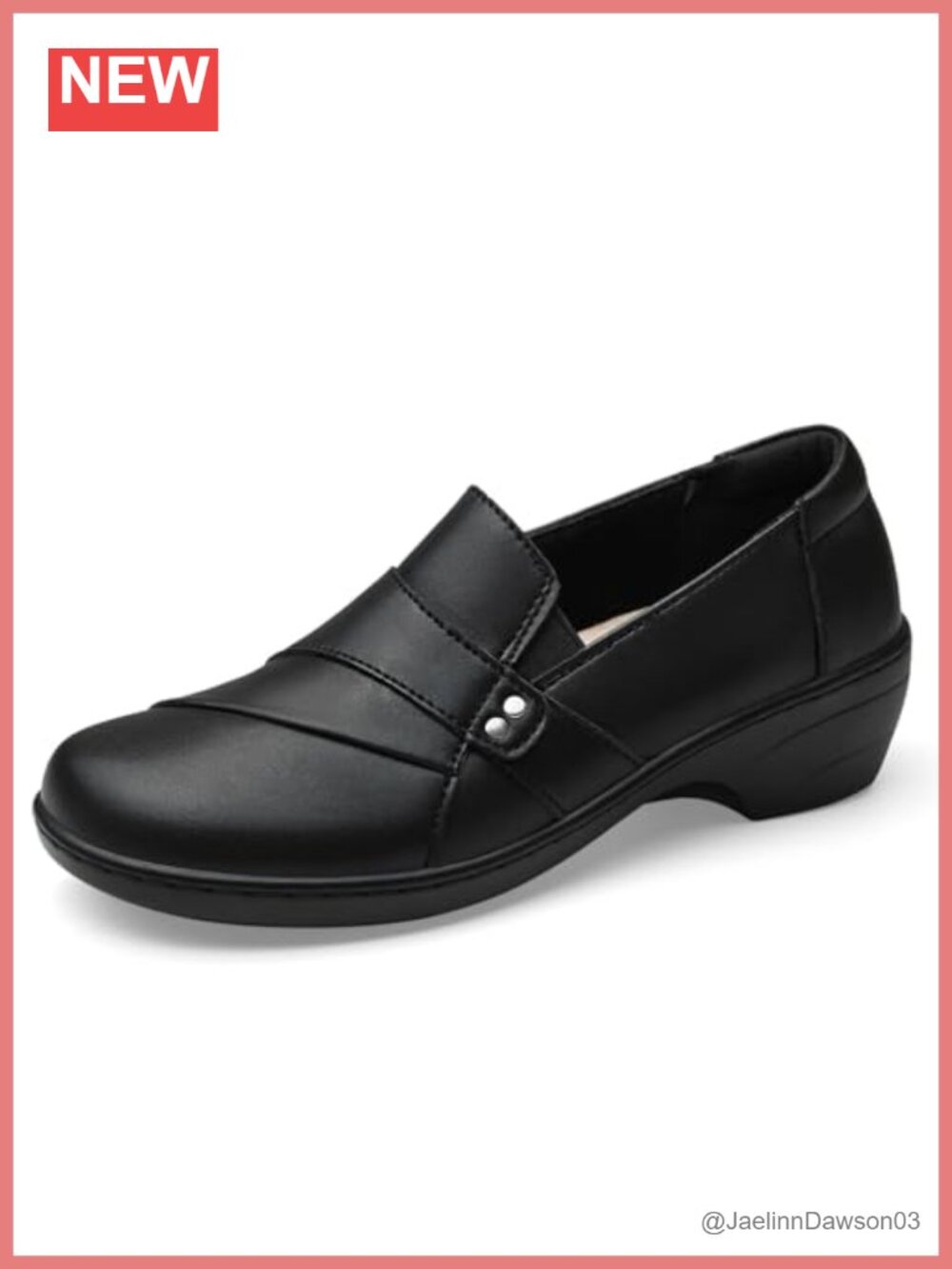 Women's Leather Loafers Slip-Ons Comfortable Work Shoes